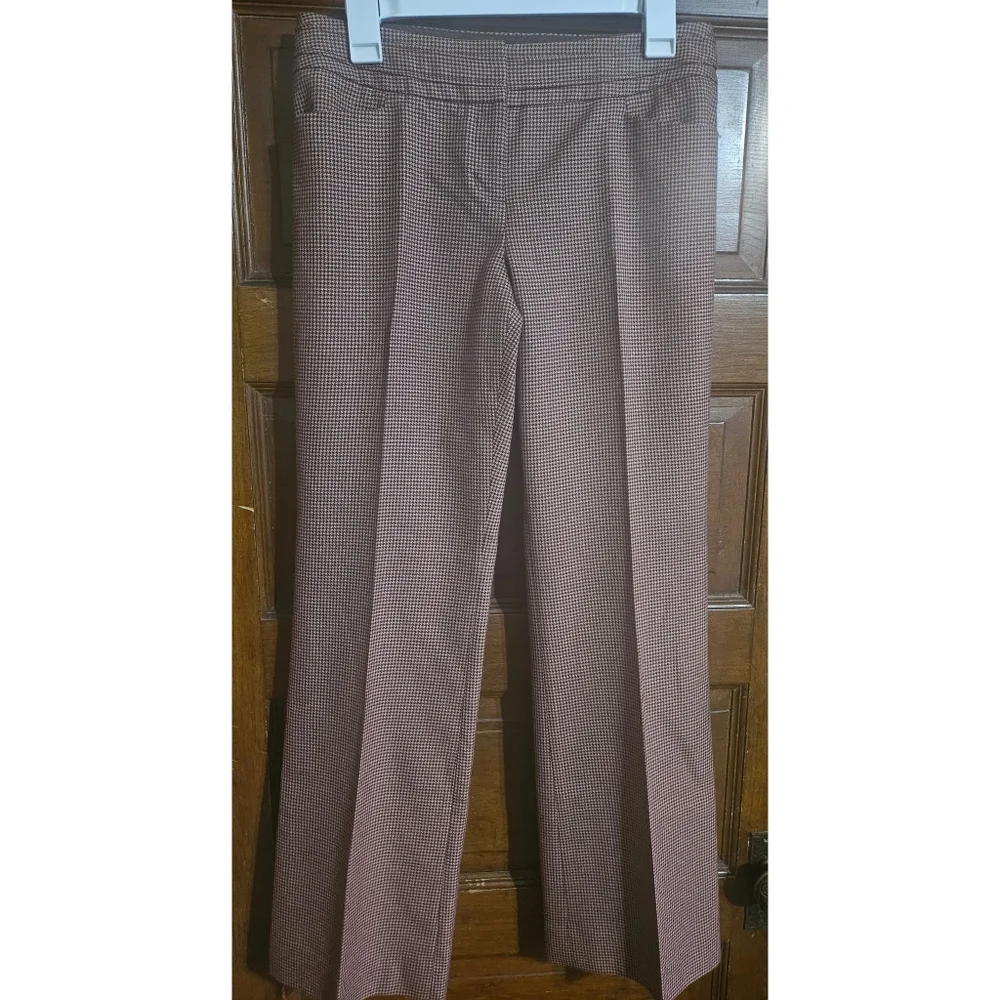 The Limited Brown Microcheck Straight-Leg Trousers